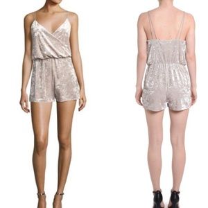 ROMEO & JULIET COUTURE Stone Gray Velvet Romper